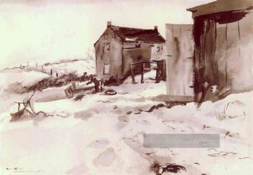 Landschaft im Schnee Werke - sn010B Impressionismus Szenerie Schnee
